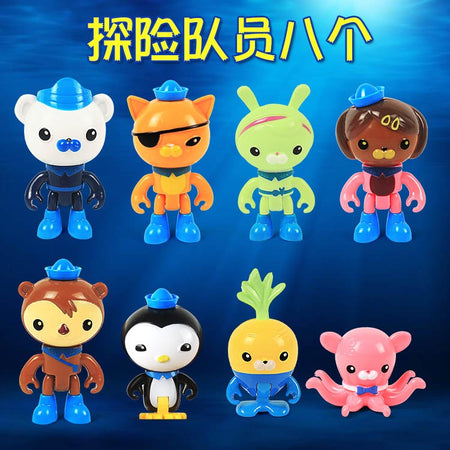 The Octonauts toy set children's toys Barnacles Kwazii Peso Penguin Shellington Dashi Inkling anime action figure children's toy