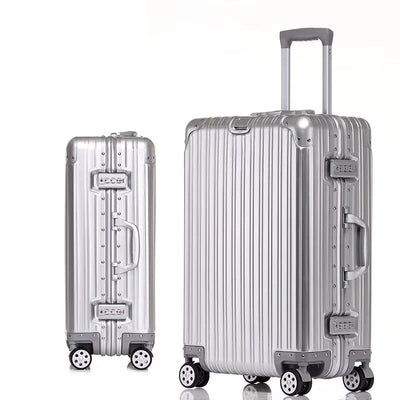 100% Aluminum-magnesium Alloy Travel Suitcase High Quality Rolling Luggage 20/24/26/29'' Trolley Luggage Carry-On Cabin Suitcase