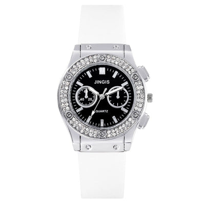 New Women Watches Fashion Silicone Quartz Watch All-Match Men's and Women's Same Diamond Watch Neutral Watch Alloy Student Watch