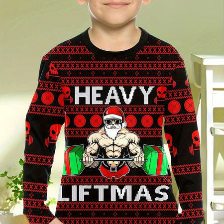 Children's Clothing Boys Tshirt Long Sleeve Creative 3D Christmas Print Kids Spring Fall Clothes Casual O-Neck Girl Clothes Tops