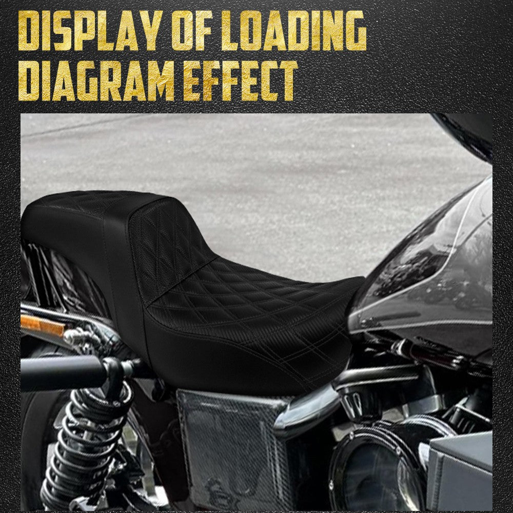 Two-Up Driver Passenger Seat Motorcycle Front Rear Cushions Leather Driver Seat For Harley Dyna 2006-2017 Fat Bob Low Rider FLD