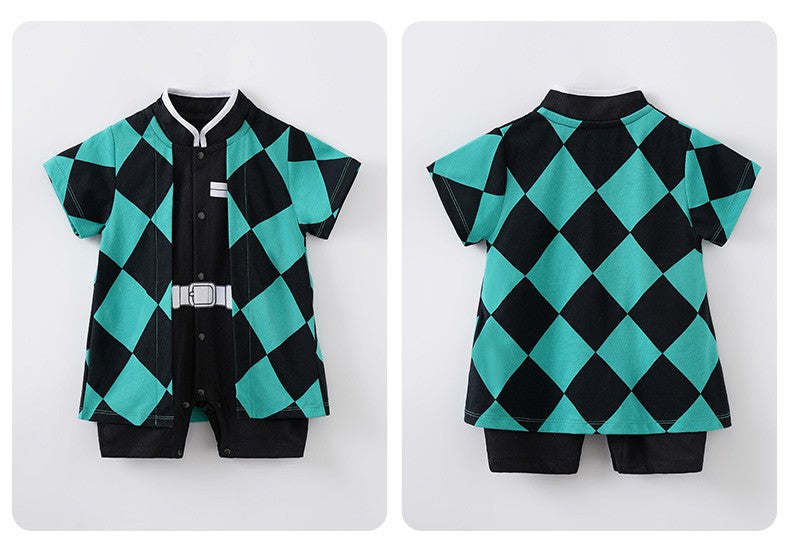 Cartoon Cosplay Outfit Baby Boy Girl Outfit Infant Clothes Toddler Costume Romper Jumpsuit 0-18 Months Newborn Short Sleeve baby
