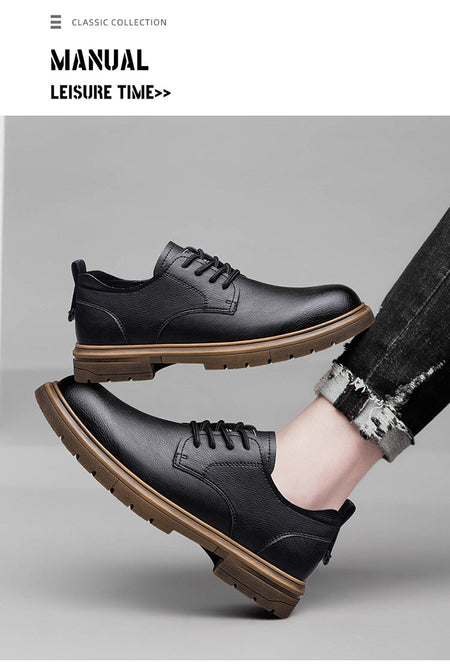 52/2000  CLOHOO handmade men's shoes business casual leather shoes breathable soft sole comfortable classic lace-up men's shoes