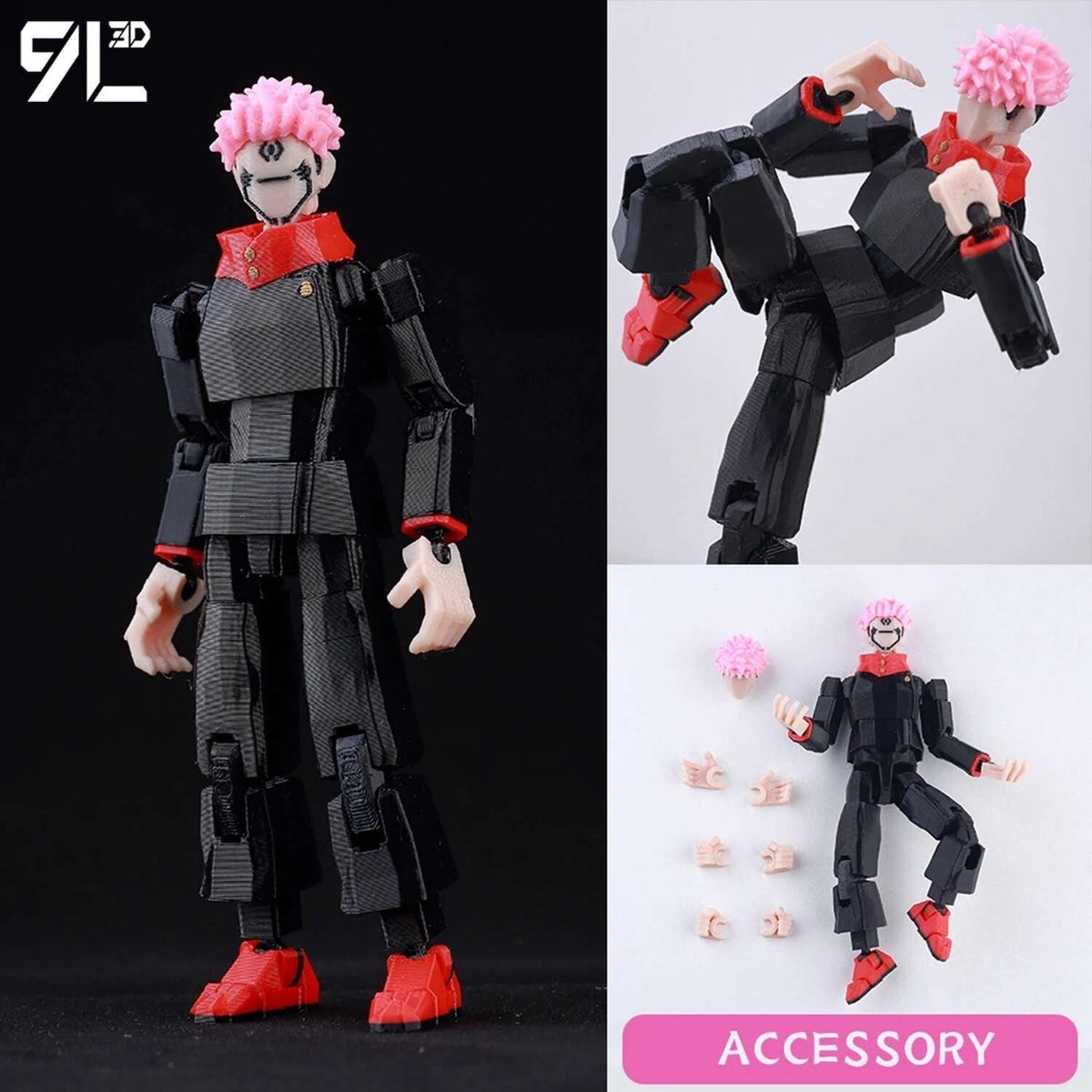 9L3D Lucky13 Titan 13 Ichigo Kurosaki Anime Action Figure Dummy 13 Sword Poseable Hollow Mask Model Birthday Surprise Decoration