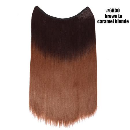 BENEHAIR Synthetic Invisible Wire No Clips In Hair Extensions Secret Fish Line Hairpieces Hair Extensions Fake Hair For Women
