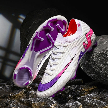 New Men Football Boots Long Spikes Ultralight Grass Cleats Match Indoor Breathable Soccer Shoes Sneakers Training Drop Shipping