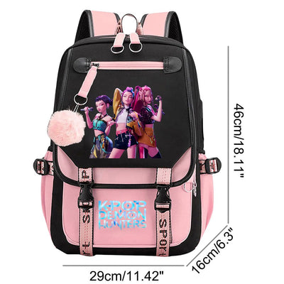School Backpack for Students KPop Movie Daily Bagpack 2025 Hot Movie Print Backpacks for Girl Boy Laptop Usb Port Bag for Kids