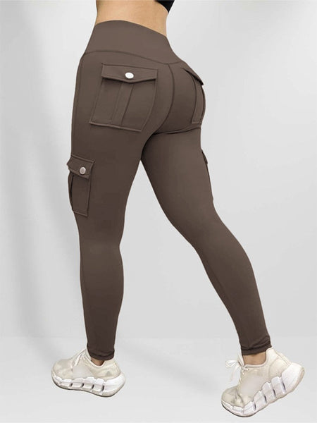 Plus Size Women's Butt Lift Leggings with Flap Pockets Women's Workout Leggings All Season All Season Casual Best Choice