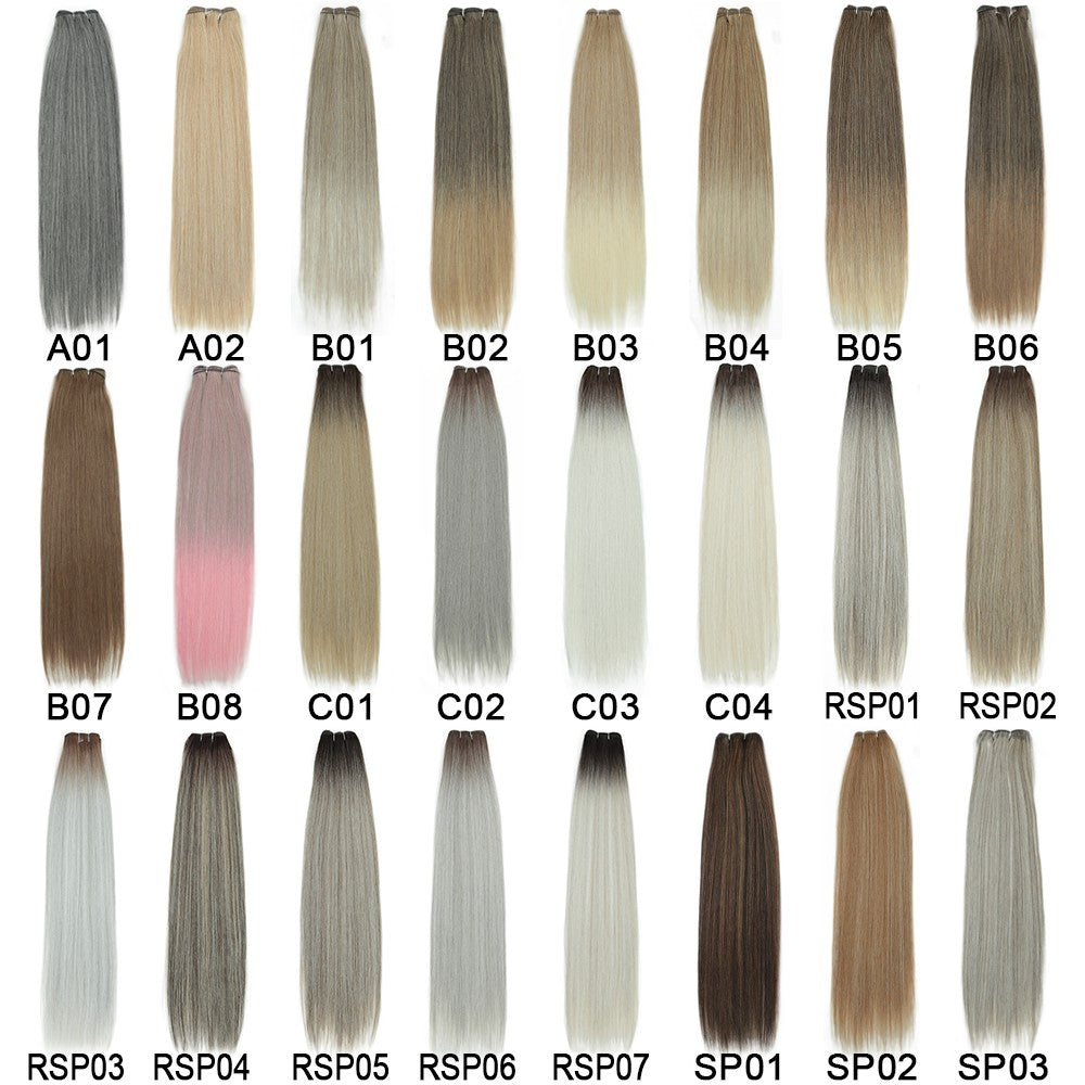 Alibaby Straight Hair Bundles Extensions Smooth Ombre Hair Weaving 26Inch Long Synthetic Straight Hair Bundles Full to End 150g