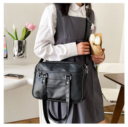 Japanese Style JK Bag Women High School Student Uniform Bag PU Leather Shoulder Bag Women Simple Handbags Crossbody Bags Itabag