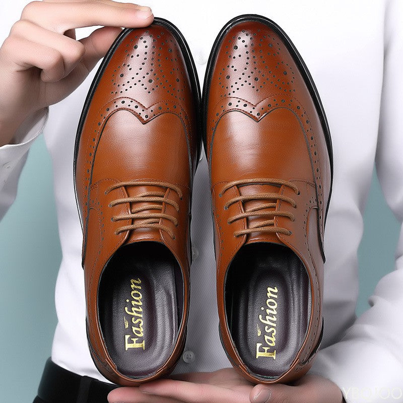 Large size fashionable men's office formal shoes low cut daily comfortable pointed multifunctional men's wedding men's shoes