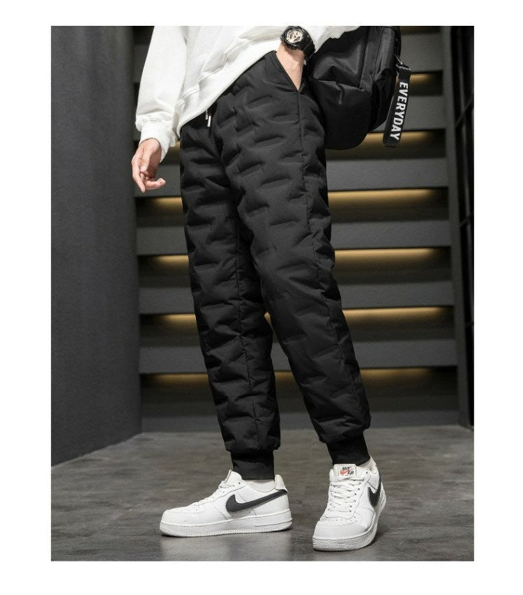 Men's down Cotton Trousers Windproof Waterproof Warm Winter Sports Loose Snowy Long Pants Youth Casual Faion Trendy  C...