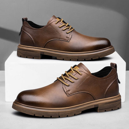 52/2000  CLOHOO handmade men's shoes business casual leather shoes breathable soft sole comfortable classic lace-up men's shoes