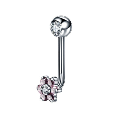 1PC Titanium Christina Vertical Hood Piercings Flower Lip Rings Opal Sexy Lip Piercings VCH Eyebrow Piercings Jewelry