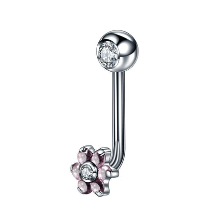 1PC Titanium Christina Vertical Hood Piercings Flower Lip Rings Opal Sexy Lip Piercings VCH Eyebrow Piercings Jewelry