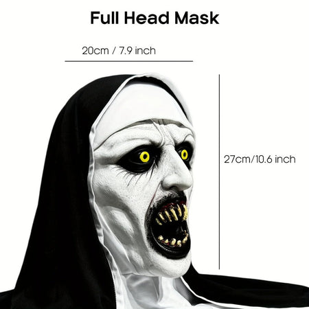 New Mask Frightening Nun Costume Synthetic Latex Street Style Horror Accessory Realistic Details Halloween Horror Theme Events