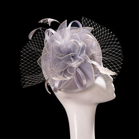 Double hemp yarn pattern design feather accessories big brim sun hat elegant banquet hat wedding beach vacation equestrian hat