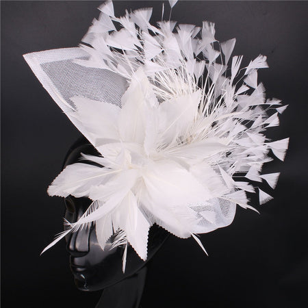 Royal Blue Gorgeous Fascinator Hat With Clips Elegant Women Fancy Feathers Wedding Hats Bridal Hair Accessories Lady Millinery