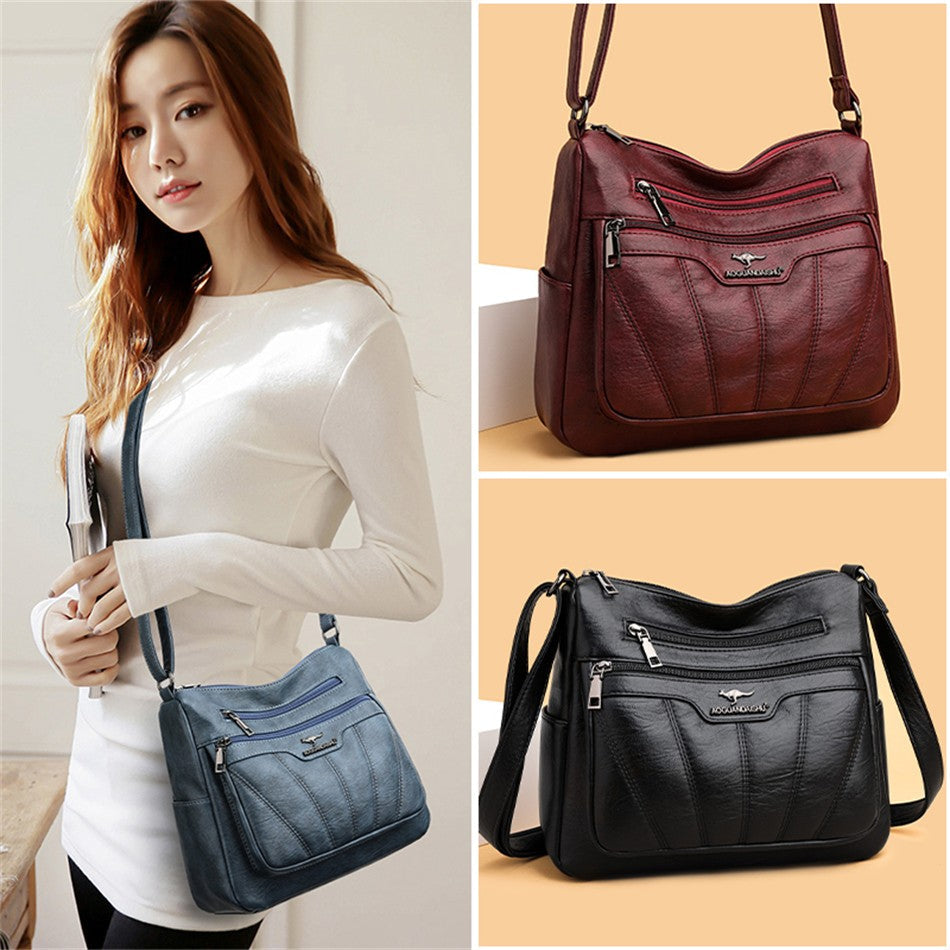 Soft Leather Women Bag Branded Designer Ladies Handbag Purses 2023 Luxury Female Shoulder Bag Large Capacity Crossbody Bags Sac