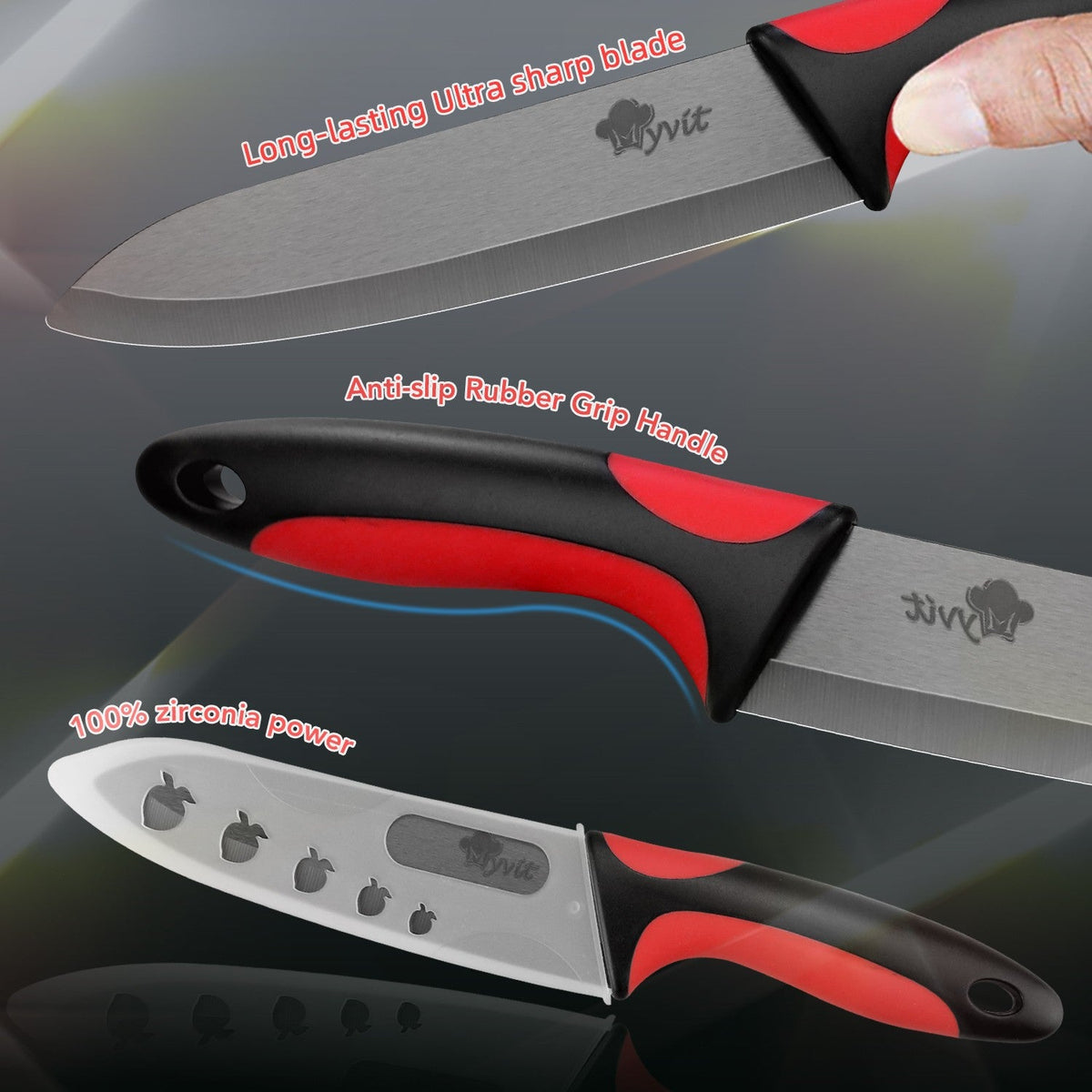 Kitchen Chef Knife Rustproof Fruit Paring Knife Ceramic Knife Household Utility Vegetable Slicing Knives Sharp Black Blades Cook