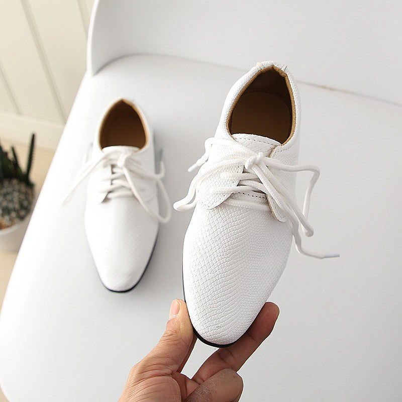 Iawesome Boys Leather Shoes Kids Flats Lace-up Children's Wedding Shoes For Toddlers Boy Big Boys Fashion For Performance