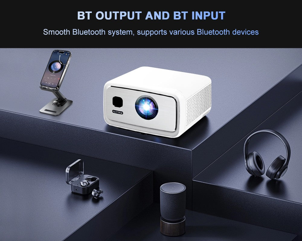 Flixtone 4000 Ansi  Full HD Projector 4k D10S 3G 128 G Beam Projectors Home Theater Video Android 15 Samrt TV Beamer for Movies