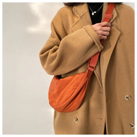 Upgraded Version Simple Design Women's Messenger Bag Nylon Hobos Small Shoulder Bags Vintage Female Girls Purse Cloth Handbags