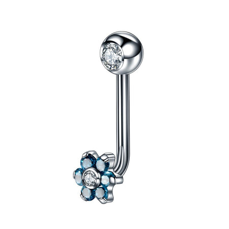 1PC Titanium Christina Vertical Hood Piercings Flower Lip Rings Opal Sexy Lip Piercings VCH Eyebrow Piercings Jewelry