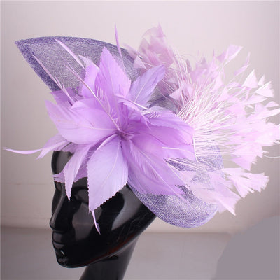 Royal Blue Gorgeous Fascinator Hat With Clips Elegant Women Fancy Feathers Wedding Hats Bridal Hair Accessories Lady Millinery