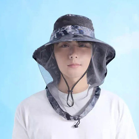 Outdoor Head Face Mask Hat Net Cover Anti-mosquito Cover Mosquito Net Cap Travel Breathable Head Mesh Covers Fishing Caps
