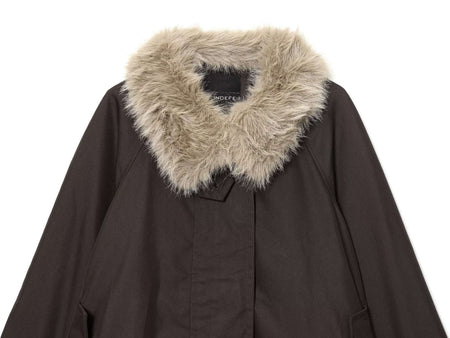 Women's Autumn and Winter Casual Straight Waterproof Parka Jacket with Fur Hem, Warm Zipper Long Sleeve Outwear