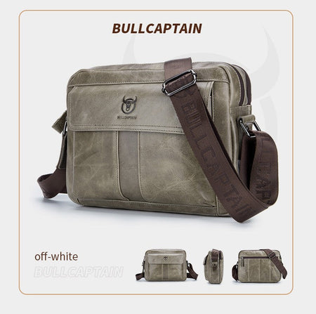 BULLCAPTAIN Genuine Leather Men's Crossbody Bag Large Capacity Casual Multifunctional Handbag A Fashion Business Briefcase