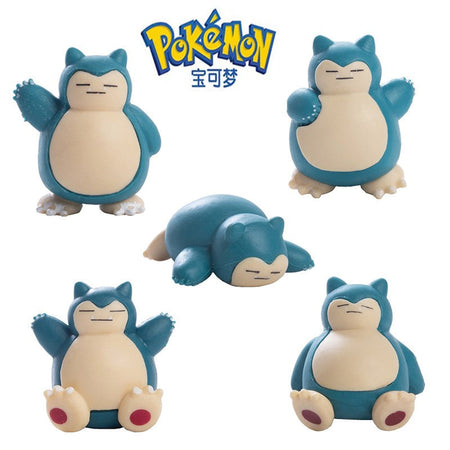 Pokemon Cartoons Anime Figures Toys Snorlax Pikachu Eevee Pocket Monster Figure Doll Model Kids Birthday Gift Bulk Buy Lot