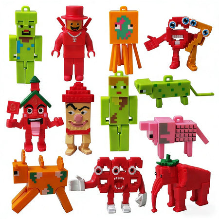 Set Steal A Brainrot W Or L Figure Toy Cartoon 77 67 Job Action Figures Strawberry Elephant Model PVC Decoration Doll Kids Gift