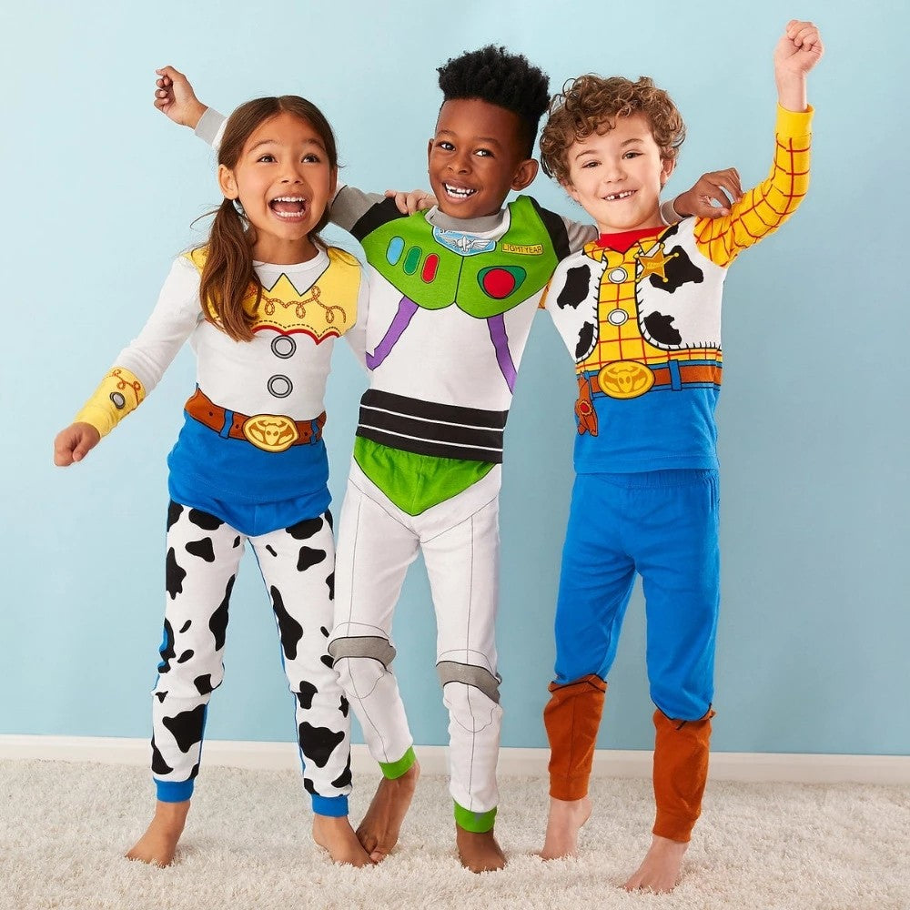 New Kids Pajama Set Cotton Soft Buzz Lightyear Print Loungewear Long Sleeve Pjs Sleepwear for Toddler Boys Girls Nighty