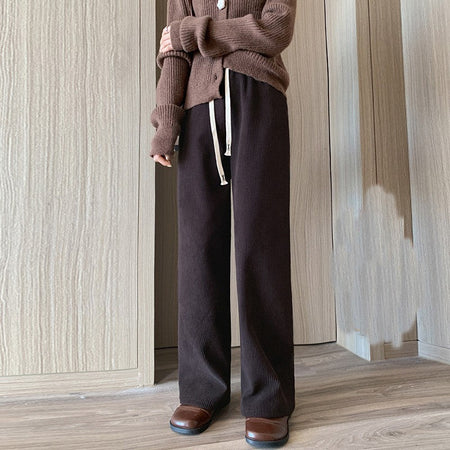 Women Long Pants Spring Autumn Women Elastic Waist Stright Long Wide leg pants 2024 Casual Female Long Pants Trousers