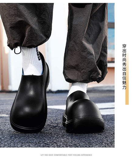 EVA new slip-on chef shoes men and women general casual big head shoes lightweight thick soles all wear rain shoes