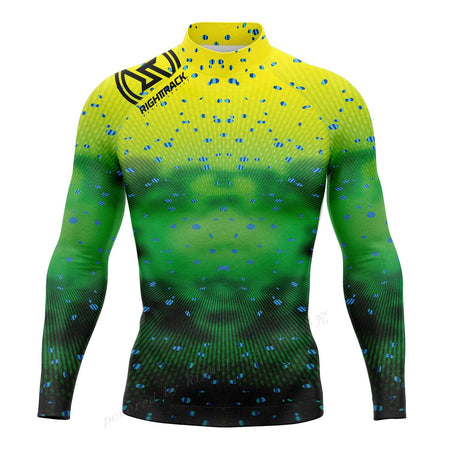 Hot Men's Surfing Shirt Energetic Camo Style Lycra Rashguard RIGHTTRACK For Surf Sportswear Beach UV Swimwear UPF50+ Clothes