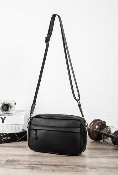 Fashion Luxury Men's Crossbody Bag Business PU Leather Shoulder Bags Men Solid Flap Messenger Bag Men Zipper Ipad Bag 2025 New
