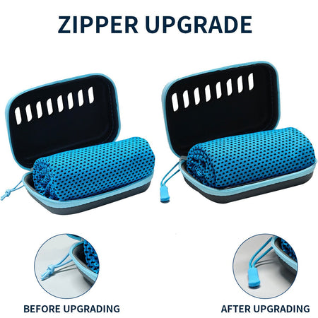 Camping Cooling Towels with EVA Case, Compact & Portable Travel Ice Towel Quick Dry Towels for Sports Gym, Hiking and Yoga