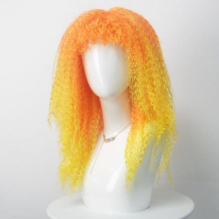 Fashion Colorful Gradient Fluffy Short Hair Multicolor Synthetic Fiber Wig April Fool's Day Halloween Christmas Party