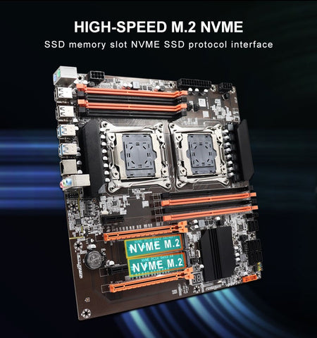 X99 Motherboard Dual CPU M.2 LGA 2011 V3 E-ATX USB3.0 SATA3 8 DIMM DDR4 Support Xeon processor slot 2011-3