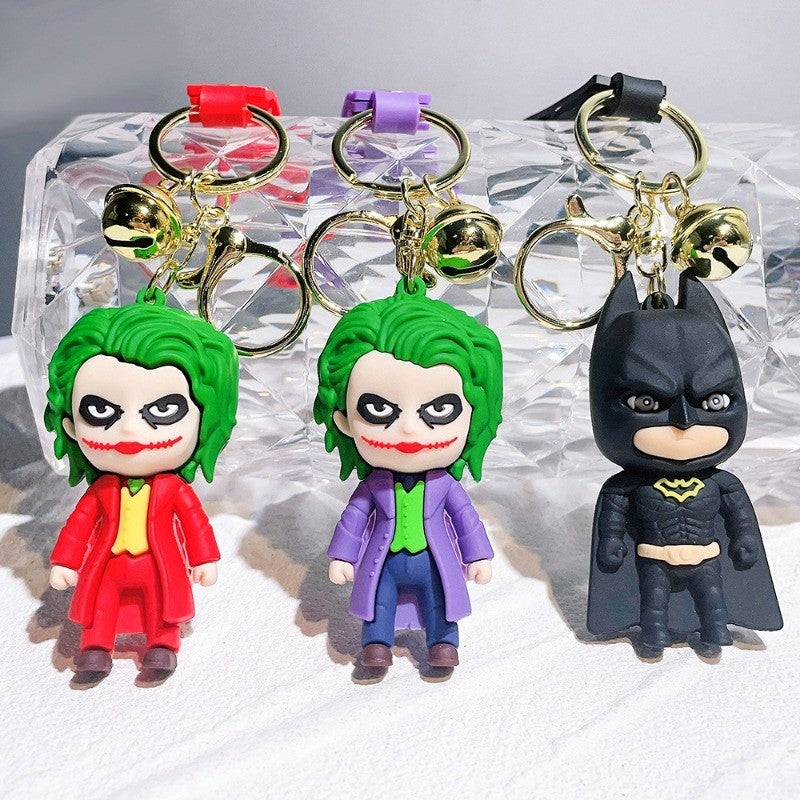 Anime Harley Quinn cartoon Marvel Batman Joker image doll bag keychain cute pendant Wonder Woman car accessories keychain