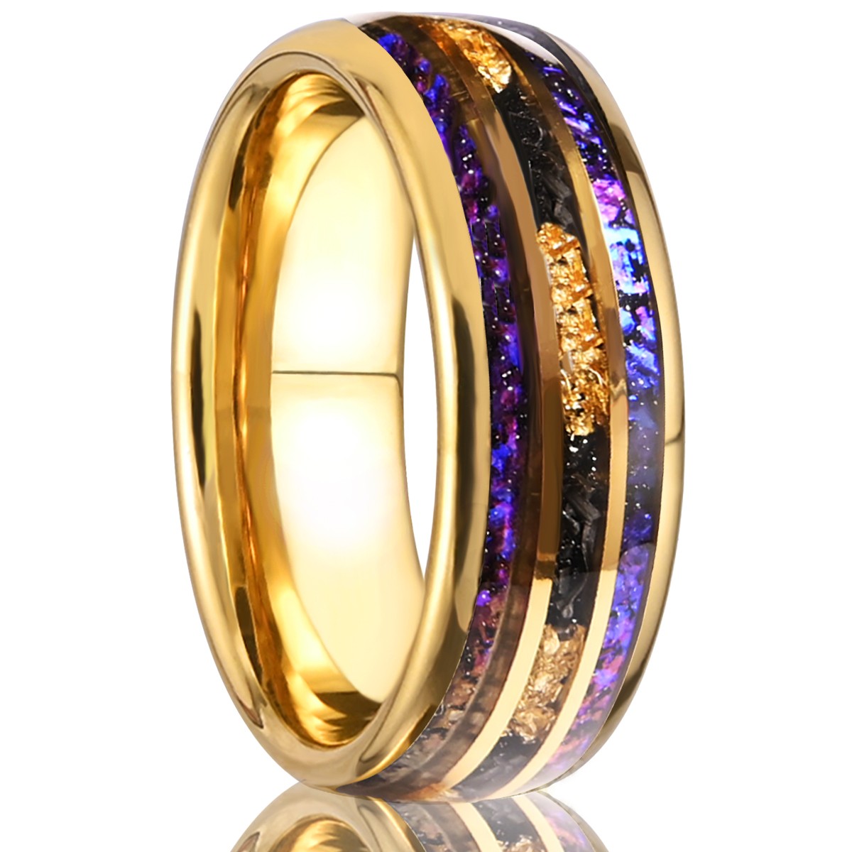 8MM Meteorite tungsten ring anillos bague homme de compromiso fashion jewelry Men's wedding bands Amethyst engagement rings gift