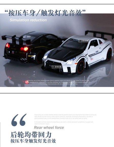 1:32 Nissan GTR R35 Racing Alloy Model Car Diecast Metal Toy Vehicle Model Collection Miniature Car Simulation Boy Birthday Gift