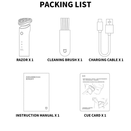 XIAOMI MIJIA S500 Electric Shaver Dry Wet Shaving Triple Blade Trimmer Beard Floating Head Men's Shaver Electric Razors Machine