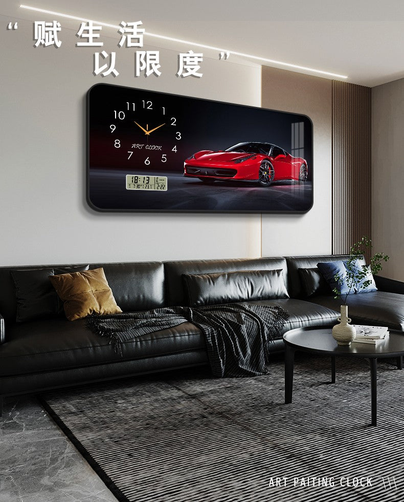 Car Clock Living Room Creative E-sports Room Silent Clock Auto Repair Beauty Shop Personality Art Decorative Painting Wall Clock