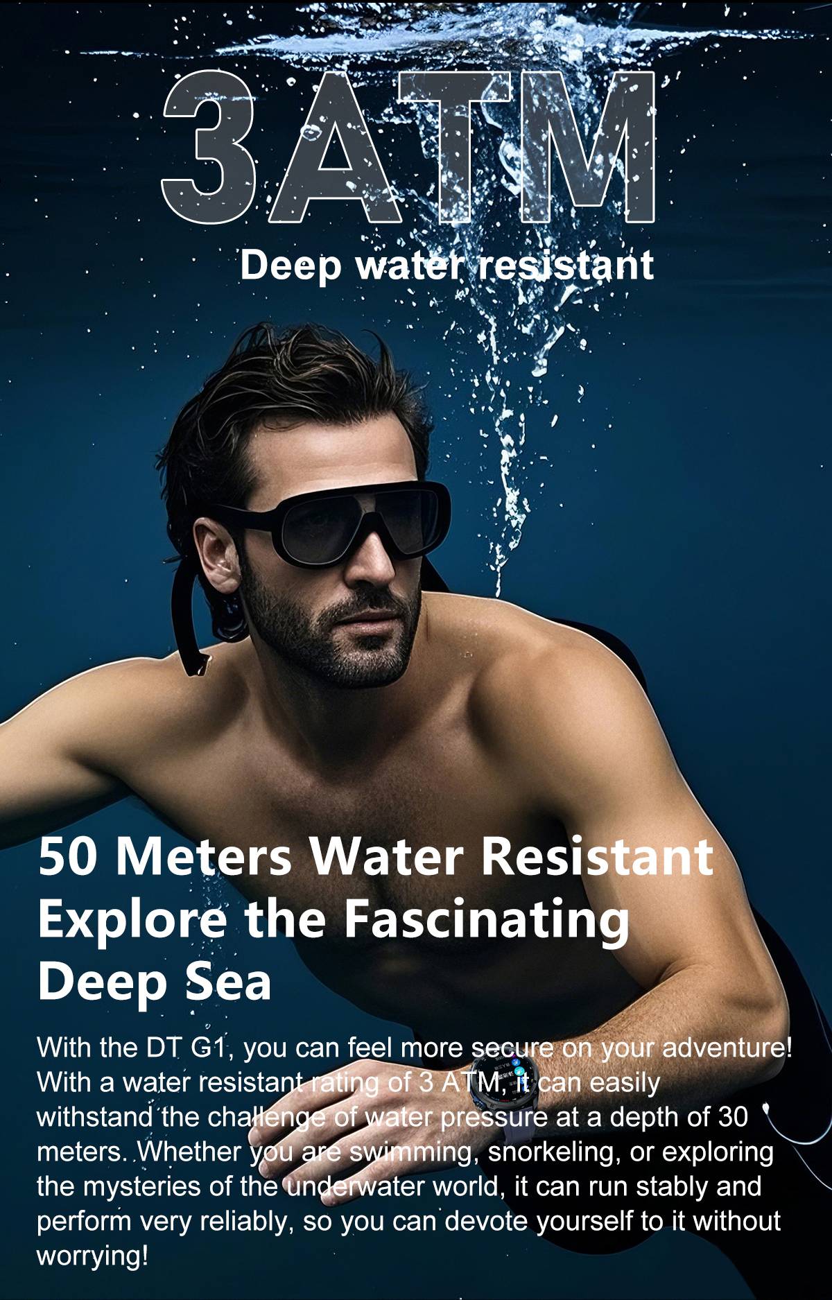 NEW 4GB Memory Video Player Smart Watch AMOLED With GPS Offline Maps Military Sports Smartwatch Men 30m Swim Waterproof Bracelet