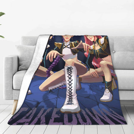 kpop Demon Hunters Huntrix Golden Blanket  Warm Graphic Plush Throw Blanket For Girls Boys Living Room Flannel Bedspread Cover