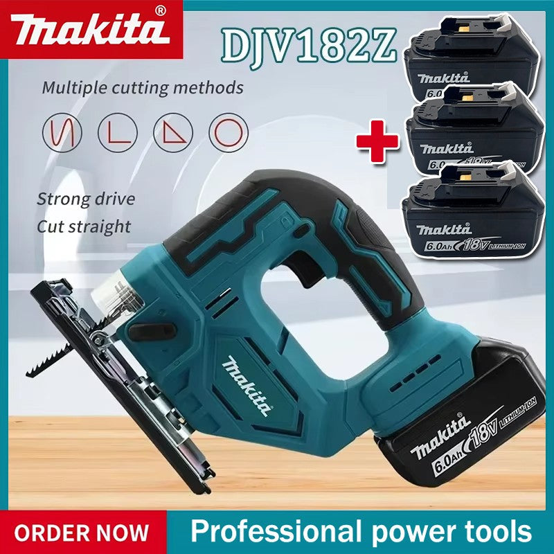 Makita DJV182Z Cordless 18V Lithium Battery Rechargeable Electric Jig Saw Curve Saw Woodworking Cutting Multifunction Saw